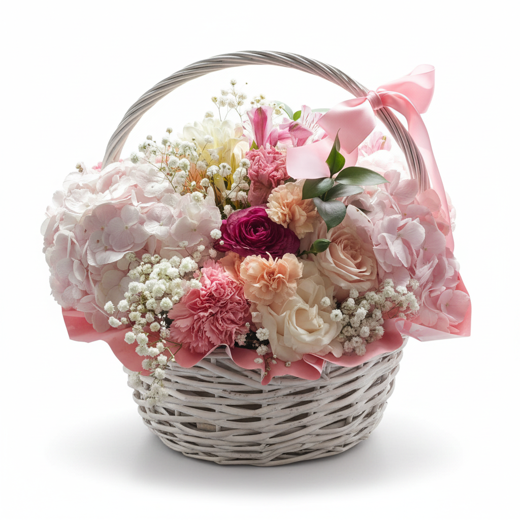 Pink Flower Basket