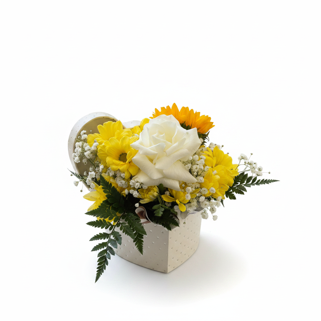 Yellow Heart Flower Box